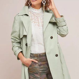 Never Worn Anthropologie Green Trench Coat
